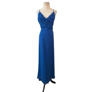 La Perle blue long formal dress gown size 14